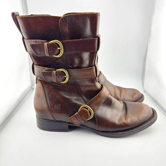 Born Shoes - Born Mayne Women's Boots – Size 8M – Dark Castagno Distressed Brown